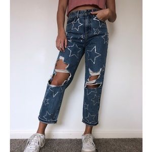 super cute!!! LF high waisted jeans w/rhinestone